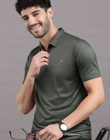 Elite Gridline Textured Polo T-Shirts